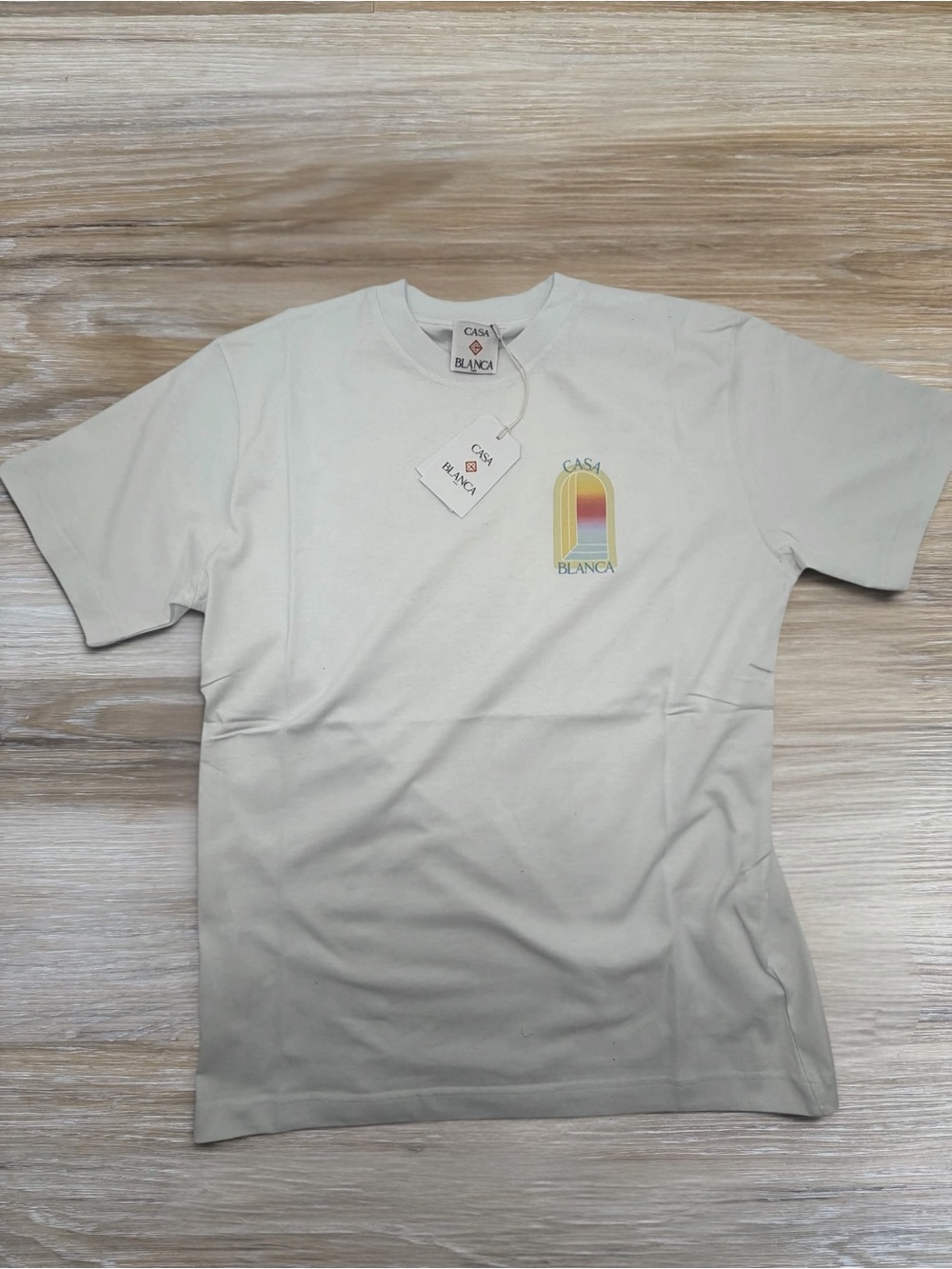 Casablanca Gradient L'Arche Men’s Short Sleeve T Shirt White Medium